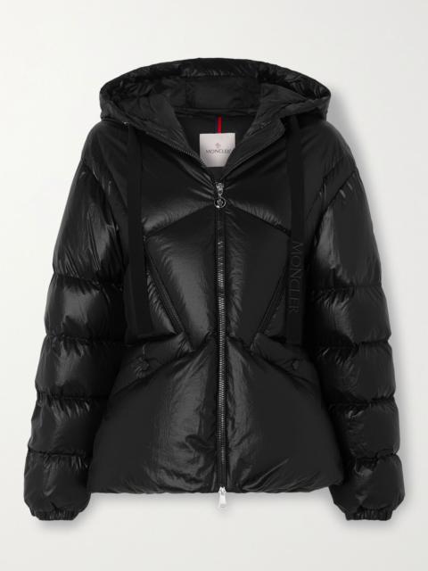 Moncler Seine hooded quilted padded glossed-shell down jacket Black