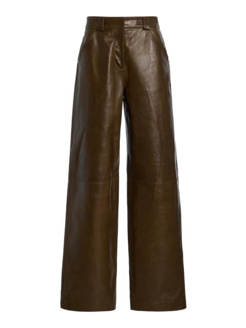 Cult Gaia Dalton Leather Pants green