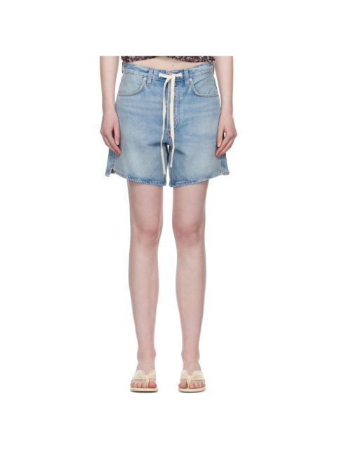 Citizens of Humanity Blue Brynn Drawstring Denim Shorts