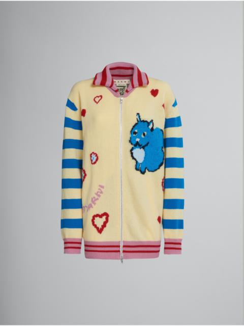 Marni CARDIGAN WITH MULTICOLOUR INLAY