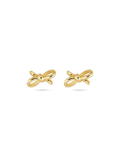 STONE AND STRAND Teeny Gold Bow Studs