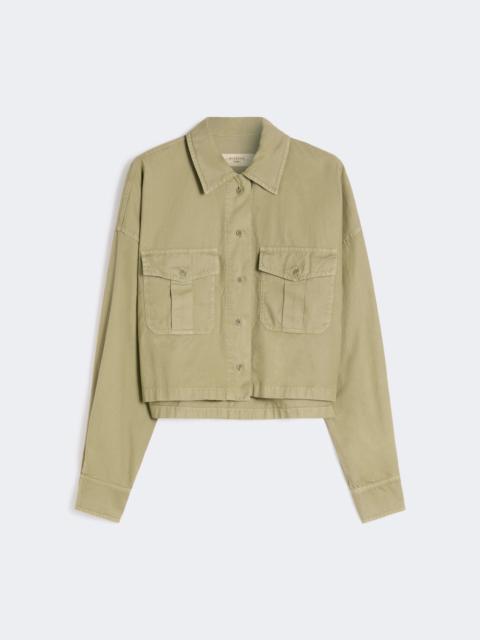 WEEKEND Max Mara Boxy cotton Panama shirt - OLIVE GREEN