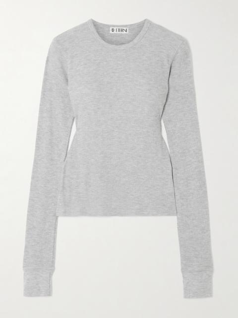 ÉTERNE Waffle-knit Stretch Cotton And Modal-blend T-shirt