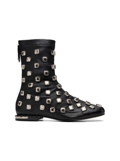 TOGA VIRILIS Black Stretch Leather Chelsea Boots