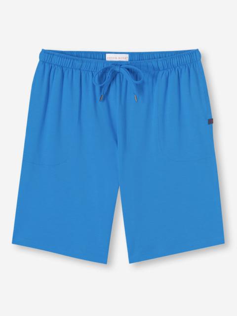 Derek Rose Men's Lounge Shorts Basel Micro Modal Stretch Azure Blue