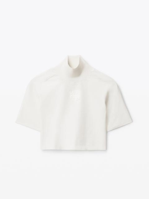 Alexander Wang SHORT SLEEVE TURTLENECK IN BODYCON NYLON