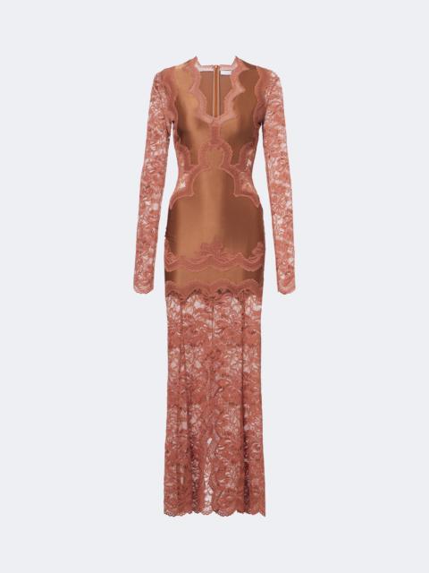 rabanne Lace and satin maxi dress