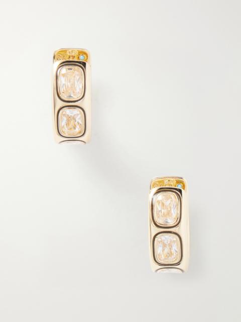 ROXANNE ASSOULIN The Cubic Hinged Chubby Gold-tone Cubic Zirconia Hoop Earrings