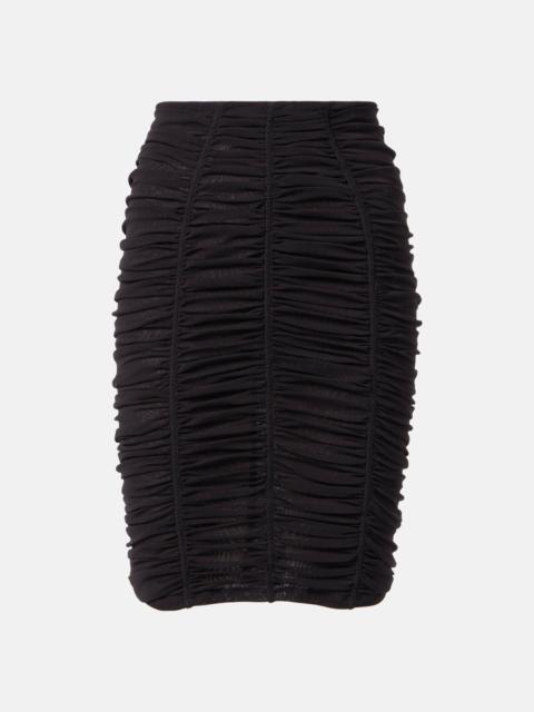 THE ATTICO Ruched high-rise jersey miniskirt