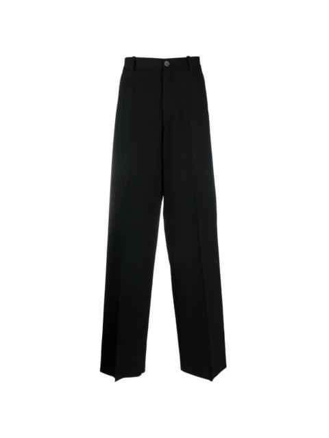 wide-leg wool trousers