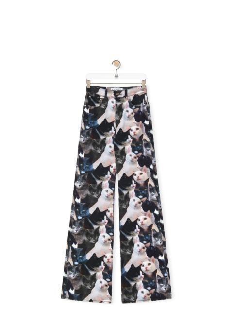 Loewe Cats print jeans in denim