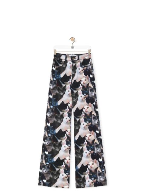 Loewe Cats print jeans in denim