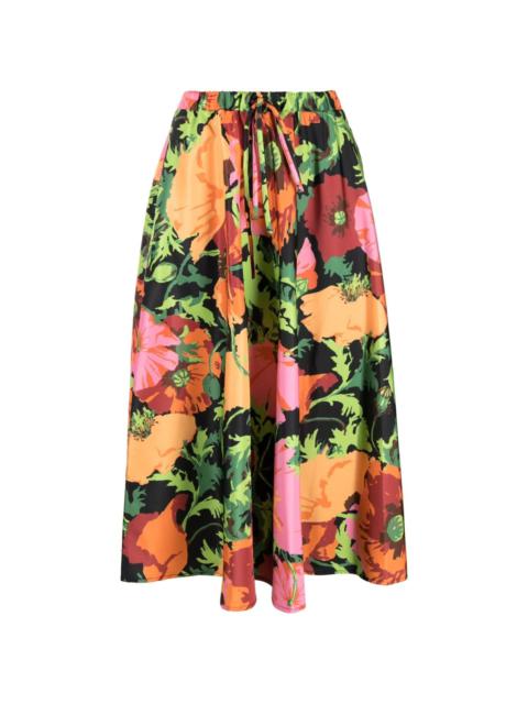 La DoubleJ floral-print midi skirt