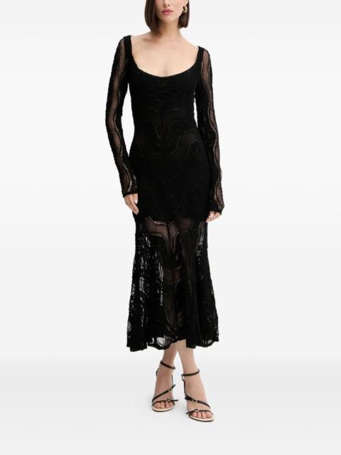 Charo Ruiz long-sleeve lace evening dress