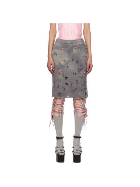 【Ashley Williams】★関税送料込★ ブラック プリント ミニ Ashley Williams: Yellow & Black Printed Minidress | SSENSE