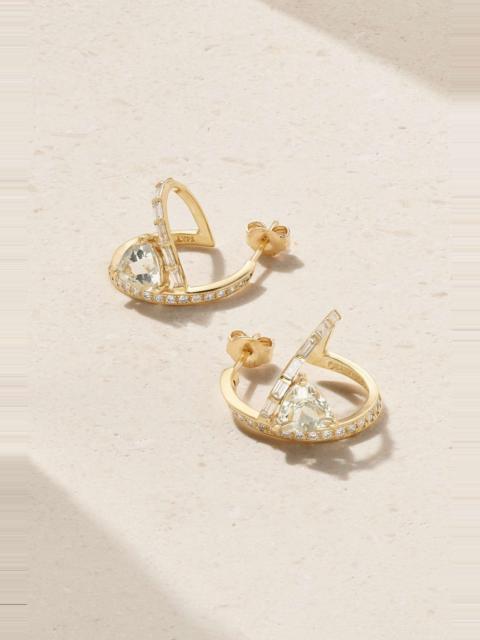 MATEO 14-karat gold, amethyst and diamond earrings