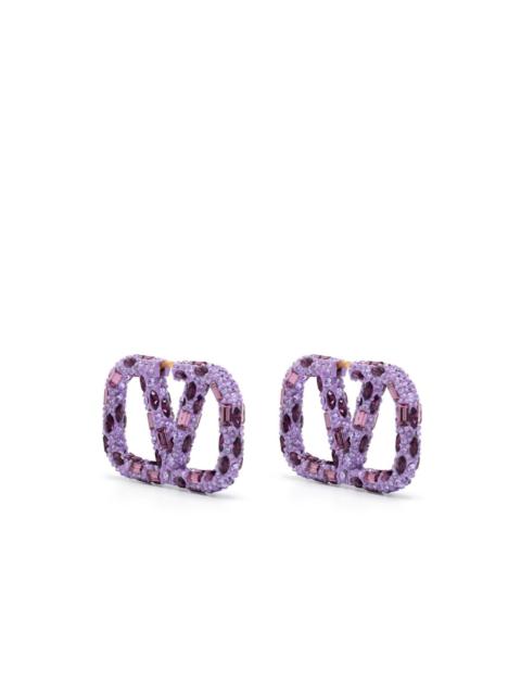 Vlogo crystal-embellished hoop earrings