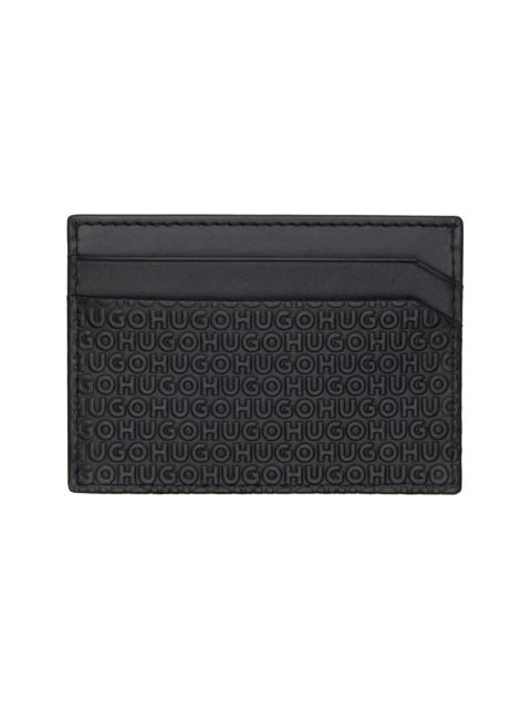 HUGO Black Embossed Logo Card Holder