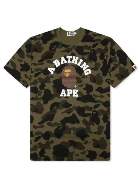 A BATHING APE® 1ST CAMO COLLEGE TEE - GREEN