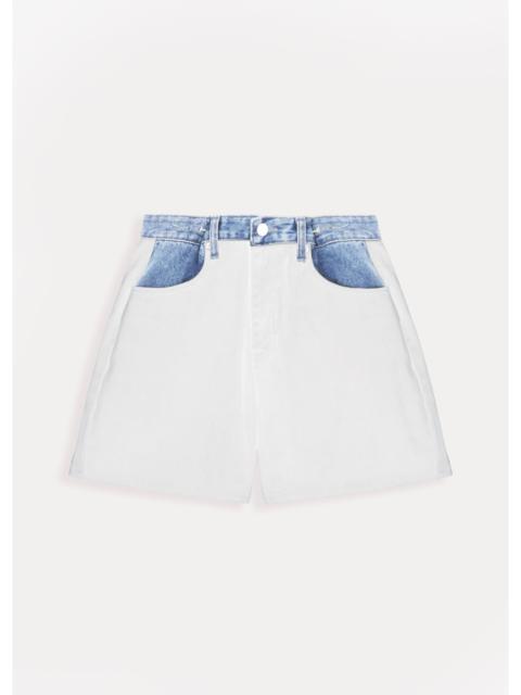 The Frankie Shop Hayla Contrast Denim Shorts - Off White/Blue