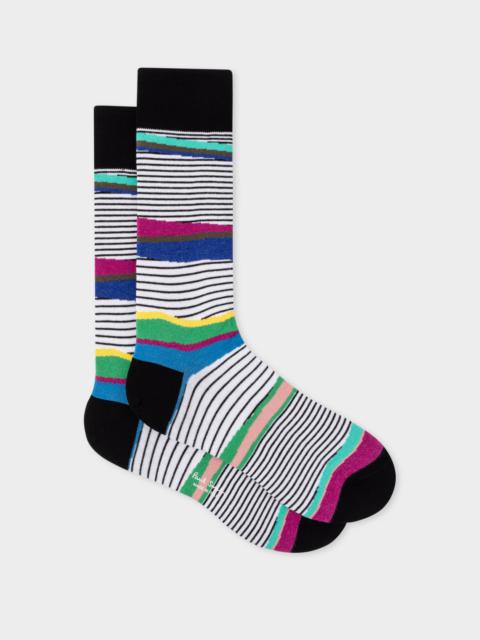 Paul Smith Black and White 'Plains' Stripe Socks