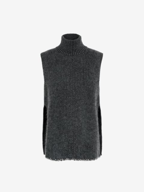Maison Margiela Sleeveless high-neck  wool sweater