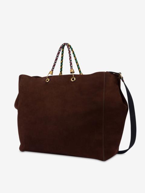 Moschino LARGE BRAIDED CORD SUEDE SHOPPER