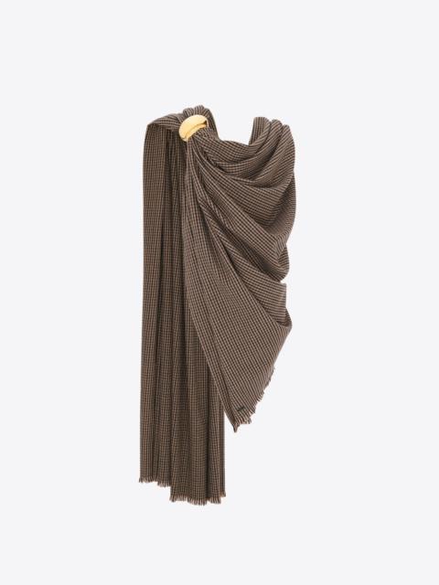 SAINT LAURENT large scarf in vichy wool twill