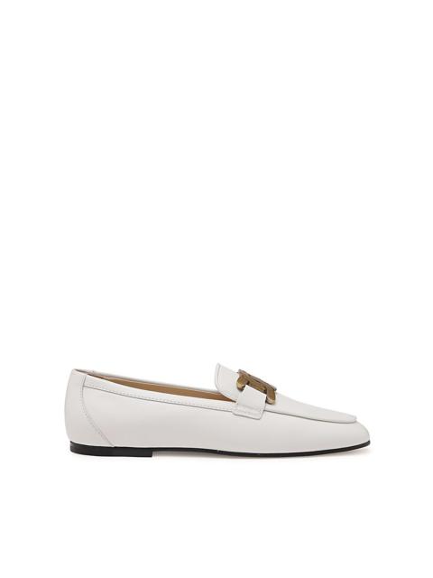 Tod's white leather loafers