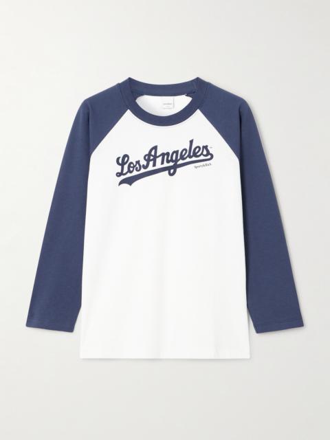 Sporty & Rich + La Dodgers Printed Cotton-jersey T-shirt