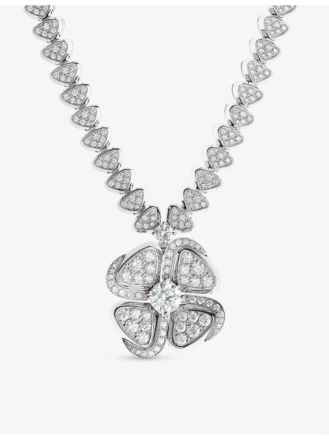 BVLGARI Fiorever 18ct white-gold and 4.95ct brilliant-cut diamond necklace