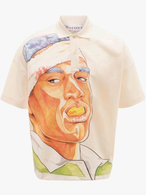 JW Anderson OVERSIZED PRINTED POLO SHIRT