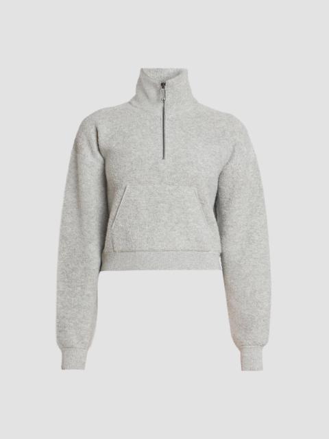 Victoria Beckham Women's Wool-Blend Half-Zip Sweater - Light Grey Marl