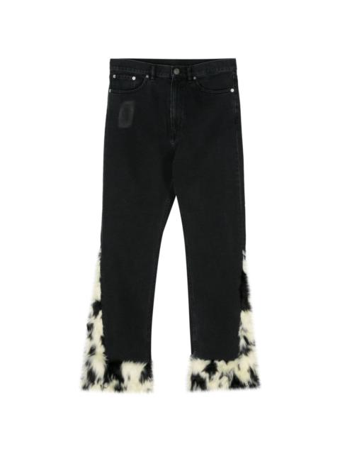faux-fur flared jeans