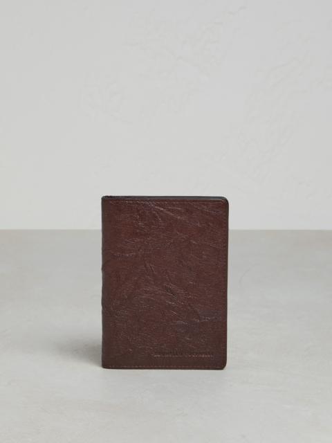 Brunello Cucinelli Crinkled-effect leather passport holder