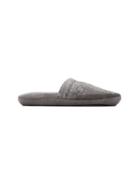 VERSACE Gray 'I Heart Baroque' Slippers