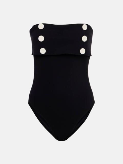 KARLA COLLETTO Embellished strapless swimsuit