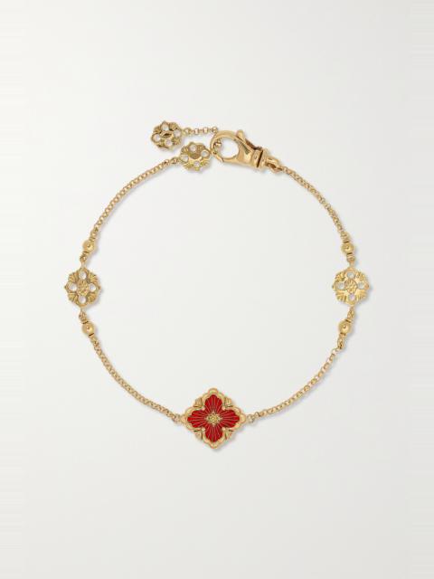 Buccellati Opera Tulle 18-karat gold and enamel bracelet