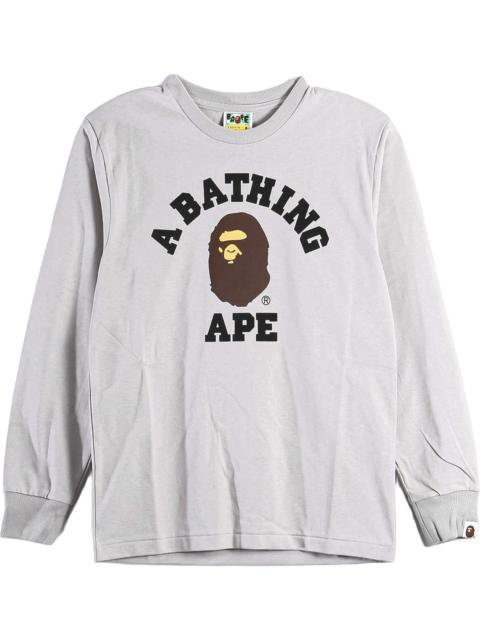 A BATHING APE® College Long-Sleeve Tee "Grey" 1M80111051 GRA
