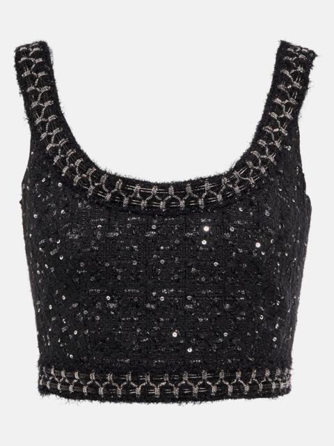 GIAMBATTISTA VALLI Embellished tweed crop top