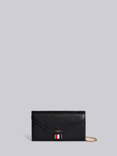 Thom Browne removable-chain pebbled envelope clutch
