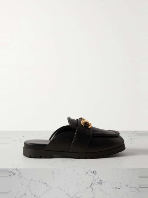 GUCCI Airel horsebit-detailed leather slippers