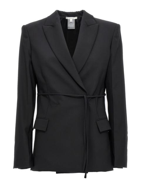 NENSI DOJAKA Double Breast Drawstring Blazer Jacket