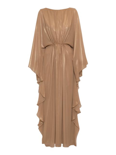 ANDRES OTALORA A Mano Pleated Caftan Maxi Dress gold