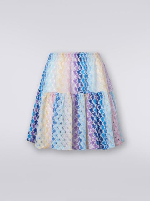Missoni Dégradé lace-effect flounced miniskirt