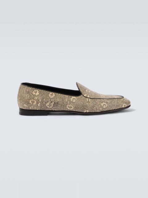 Manolo Blahnik Modena snake-effect leather loafers