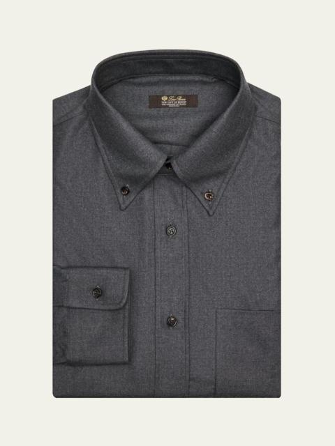 Loro Piana Men's Elia Button-Collar Pocket Sport Shirt