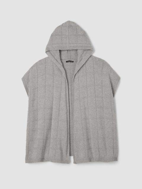 EILEEN FISHER Cotton and Recycled Cashmere Hooded Poncho