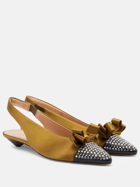 Chloé Alba 20 embellished satin slingback pumps