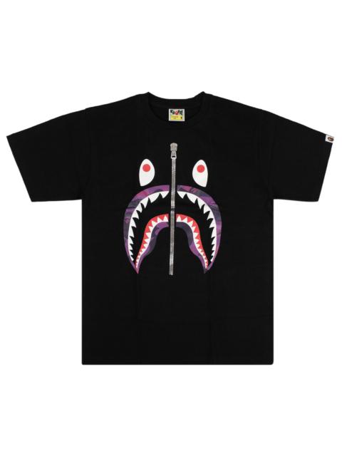 A BATHING APE® BAPE Color Camo Shark Tee 'Black/Purple'